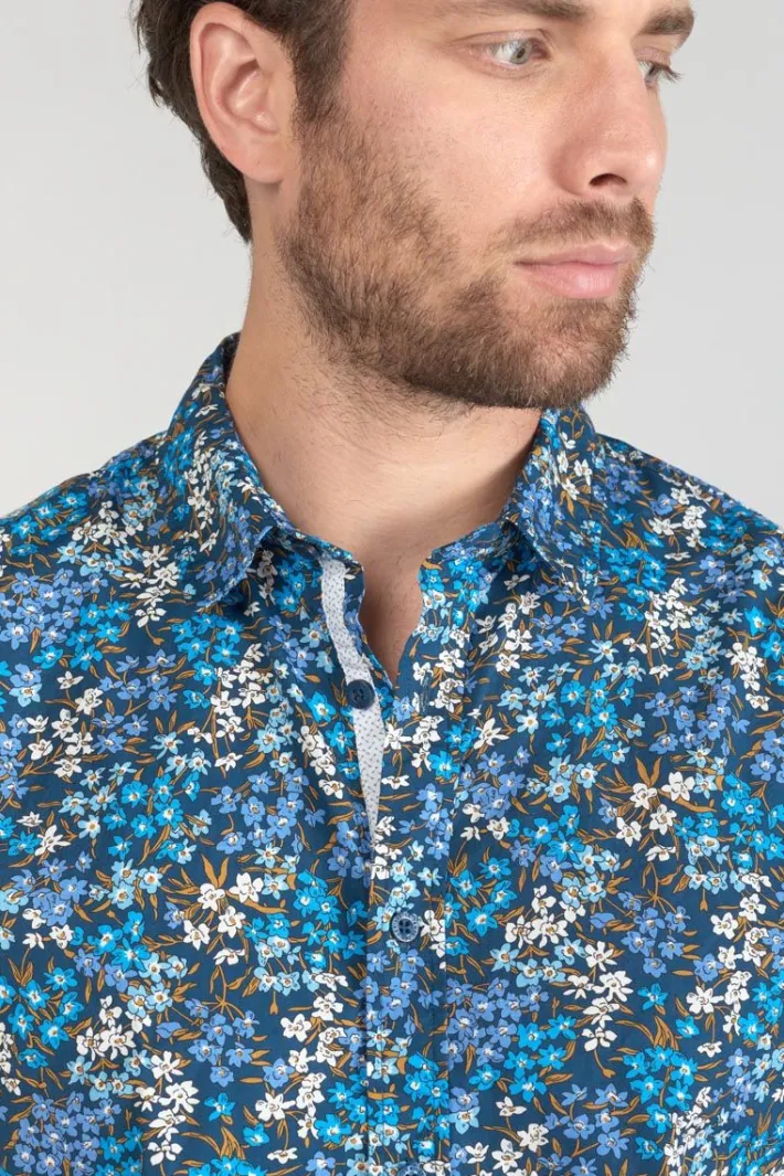 Le Temps des Cerises Chemise Griba A Motif Fleuri Bleu Galaxy Best
