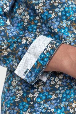 Le Temps des Cerises Chemise Griba A Motif Fleuri Bleu Galaxy Best