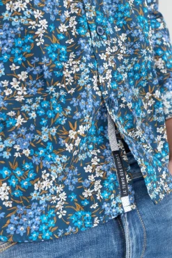 Le Temps des Cerises Chemise Griba A Motif Fleuri Bleu Galaxy Best