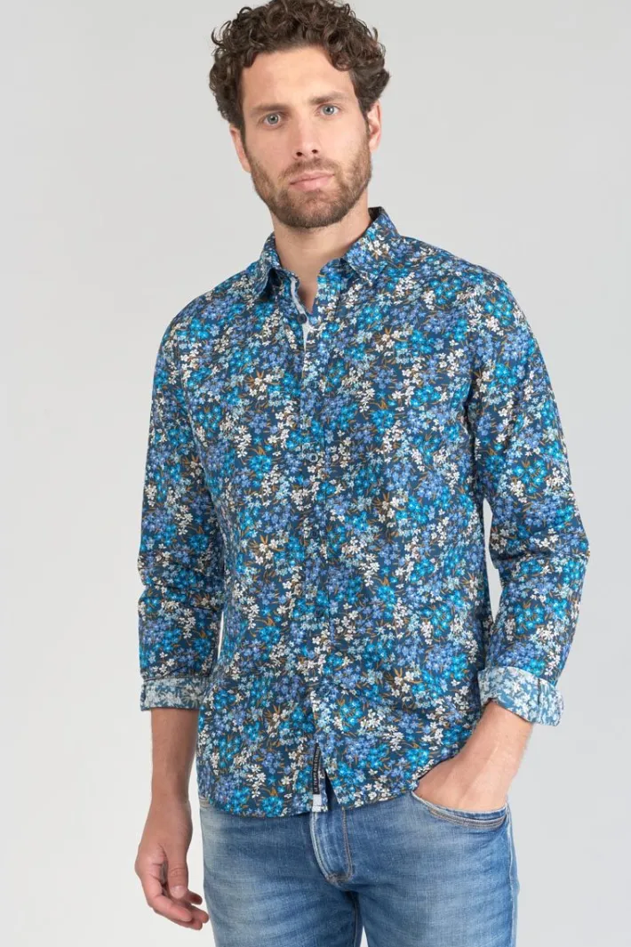 Le Temps des Cerises Chemise Griba A Motif Fleuri Bleu Galaxy Best