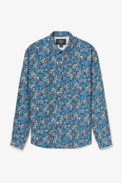 Le Temps des Cerises Chemise Griba A Motif Fleuri Bleu Galaxy Best
