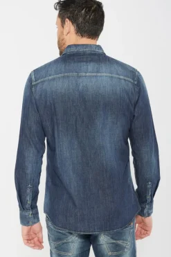 Le Temps des Cerises Chemise Juanito En Jeans Bleu Blue Sale