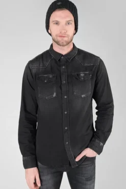 Le Temps des Cerises Chemise Juanito En Jeans Noir Delave Black / Black Online