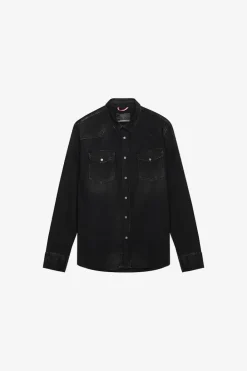 Le Temps des Cerises Chemise Juanito En Jeans Noir Delave Black / Black Online