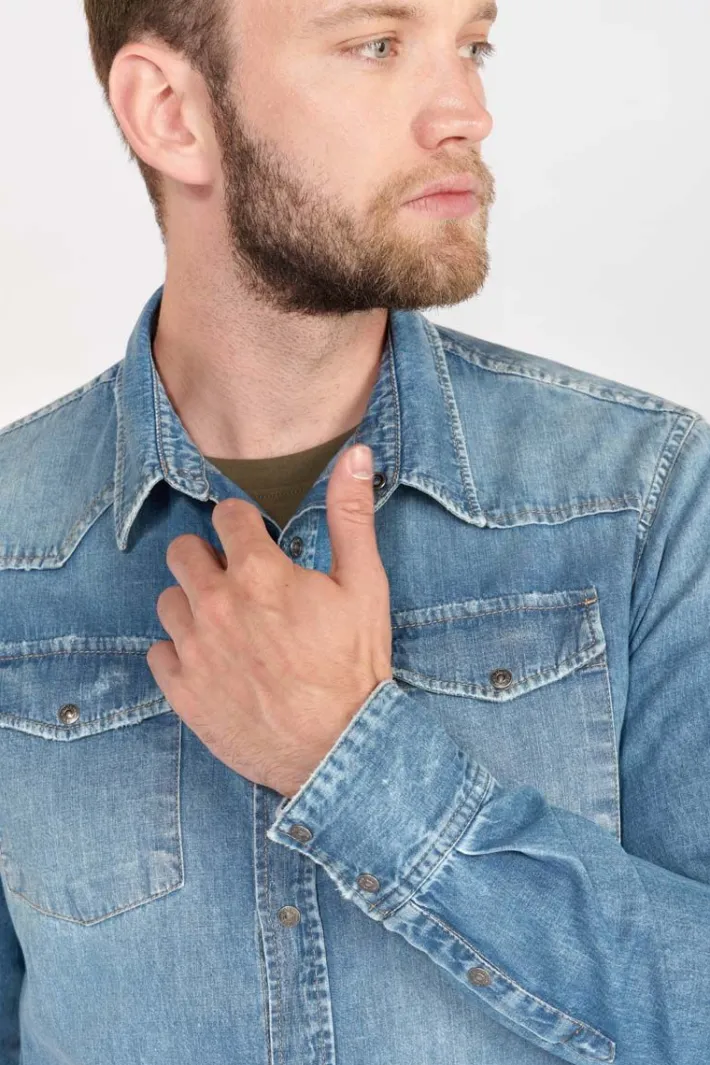 Le Temps des Cerises Chemise Juanito En Jeans Bleu Delave Blue Hot
