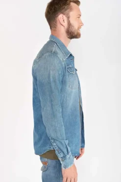 Le Temps des Cerises Chemise Juanito En Jeans Bleu Delave Blue Hot