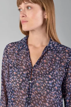 Le Temps des Cerises Chemise Luz A Motif Leopard Stone Love Clearance