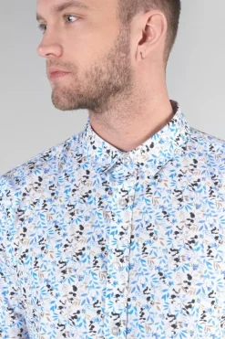 Le Temps des Cerises Chemise Mariot Blanche A Motif Feuilles Cream Cheap