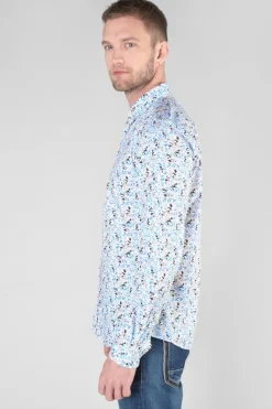 Le Temps des Cerises Chemise Mariot Blanche A Motif Feuilles Cream Cheap