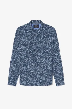 Le Temps des Cerises Chemise Nobel Bleu Marine A Motif Fleuri Galaxy Shop