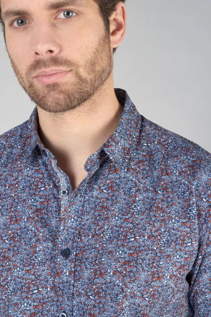 Le Temps des Cerises Chemise Retil Bleu Marine A Motif Galaxy Cheap