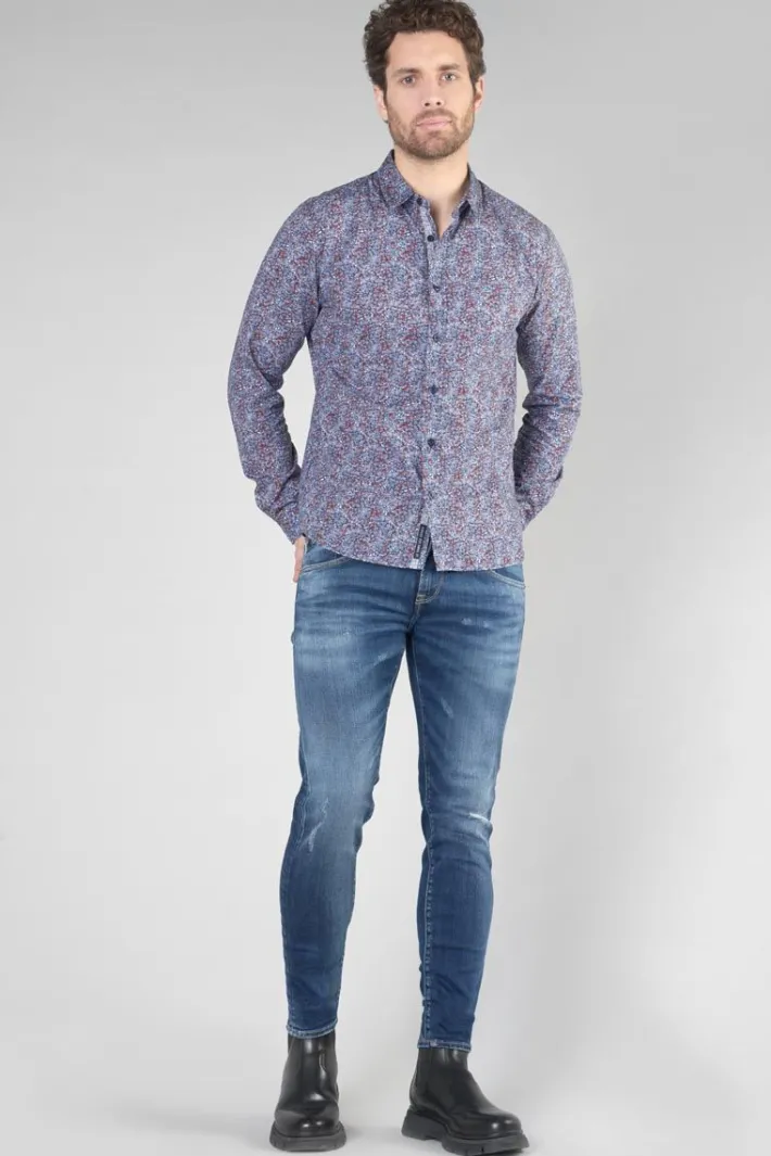 Le Temps des Cerises Chemise Retil Bleu Marine A Motif Galaxy Cheap