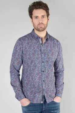 Le Temps des Cerises Chemise Retil Bleu Marine A Motif Galaxy Cheap