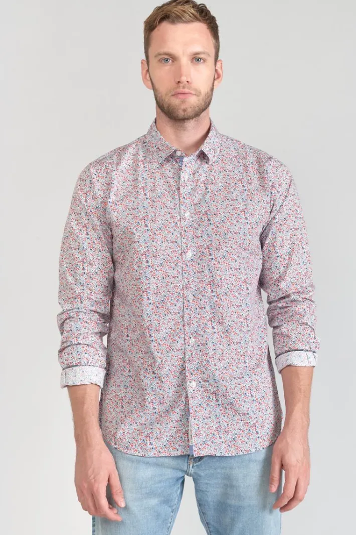 Le Temps des Cerises Chemise Rodel A Motif Fleuri Rouge Et Bleu White Best