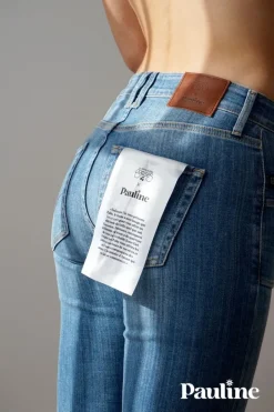 Le Temps des Cerises Collab @Paulinetrrs Pablo Taille Haute 7/8Eme Jeans Bleu N°4 Blue Hot
