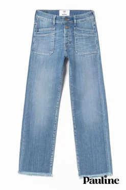 Le Temps des Cerises Collab @Paulinetrrs Pablo Taille Haute 7/8Eme Jeans Bleu N°4 Blue Hot