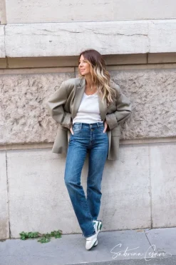 Le Temps des Cerises Collab @Sabrinacsari Roma 400/19 Mom Taille Haute Jeans Bleu N°1 Blue Fashion
