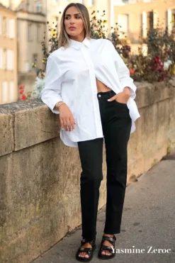 Le Temps des Cerises Collab @Yasmine.Zeroc Amour 400/18 Mom Taille Haute 7/8Eme Jeans Noir N°1 Black / Black Flash Sale