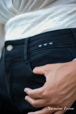 Le Temps des Cerises Collab @Yasmine.Zeroc Amour 400/18 Mom Taille Haute 7/8Eme Jeans Noir N°1 Black / Black Flash Sale