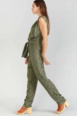 Le Temps des Cerises Combinaison Pantalon Arte En Jacquard Kaki Lizard Shop