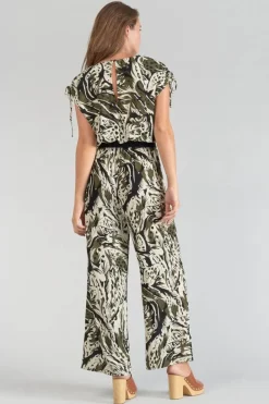 Le Temps des Cerises Combinaison Pantalon Heloise A Motif Jungle Lizard Best Sale