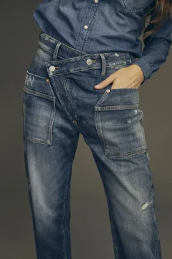 Le Temps des Cerises Cosy Pocket Boyfit 7/8Eme Jeans Destroy Bleu N°2 Blue Store