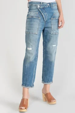 Le Temps des Cerises Cosy Pocket Boyfit 7/8Eme Jeans Destroy Bleu N°4 Blue Shop