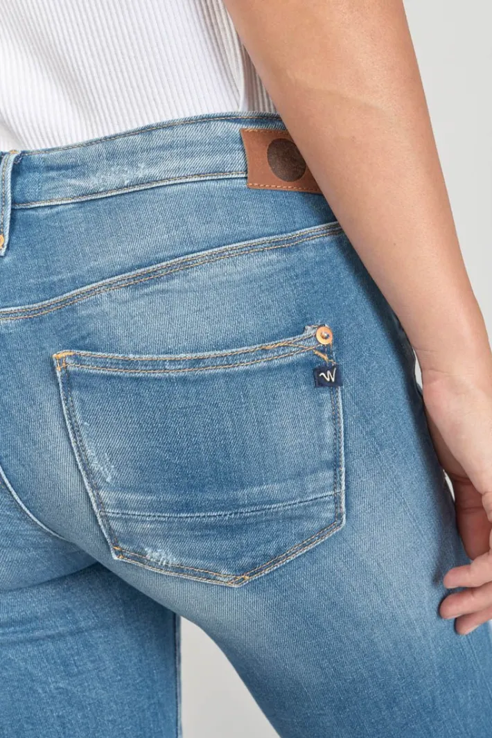 Le Temps des Cerises Dames Power Skinny 7/8Eme Jeans Destroy Bleu N°4 Blue Fashion