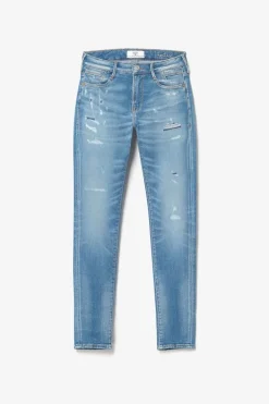 Le Temps des Cerises Dames Power Skinny 7/8Eme Jeans Destroy Bleu N°4 Blue Fashion
