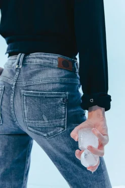Le Temps des Cerises Eylau Power Skinny 7/8Eme Jeans Destroy Gris N°2 Grey Outlet