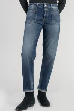 Le Temps des Cerises Fafa 400/18 Mom Taille Haute 7/8Eme Jeans Destroy Bleu N°3 Blue Sale