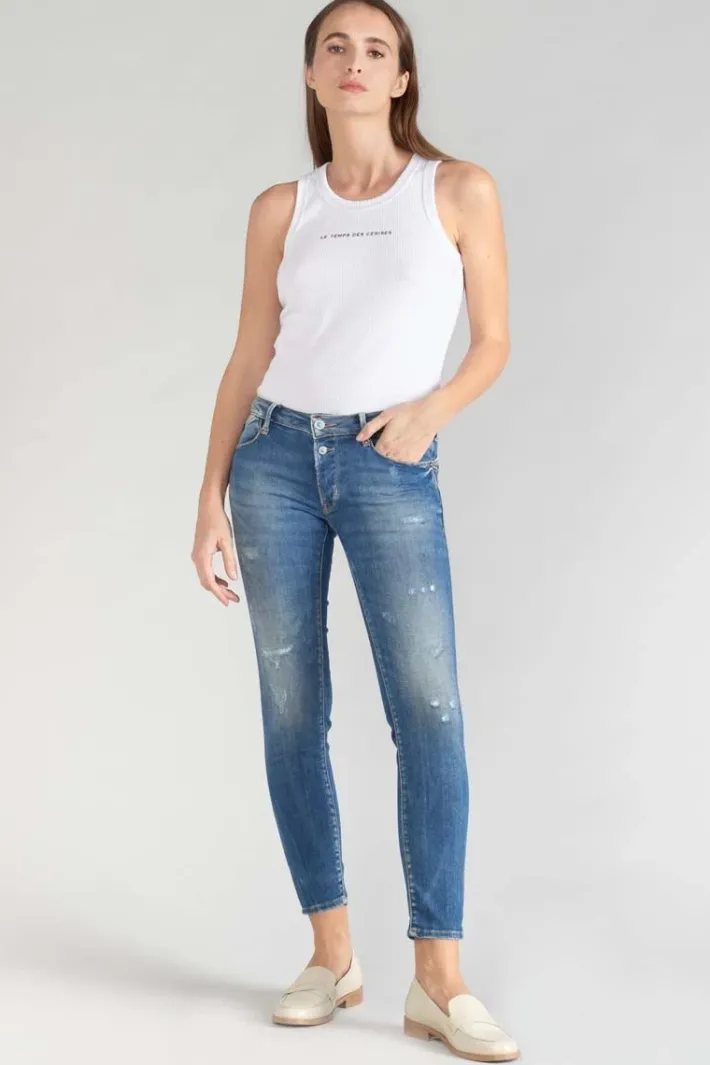 Le Temps des Cerises Fino Pulp Slim 7/8Eme Jeans Destroy Bleu N°3 Blue Best