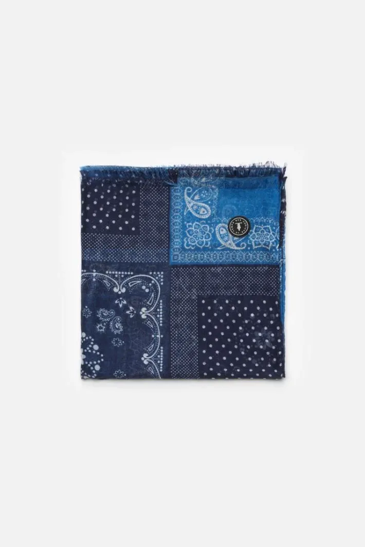 Le Temps des Cerises Foulard Brite A Motif Cachemire Bleu Peacoat Shop