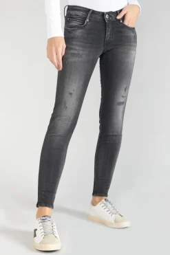 Le Temps des Cerises Geos Pulp Slim 7/8Eme Jeans Destroy Noir N°1 Black / Black Best Sale