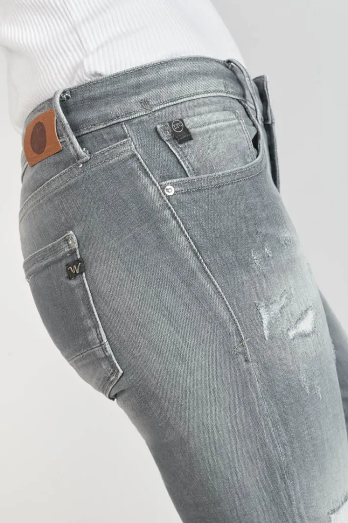 Le Temps des Cerises Goudes Power Skinny 7/8Eme Jeans Destroy Gris N°3 Grey New