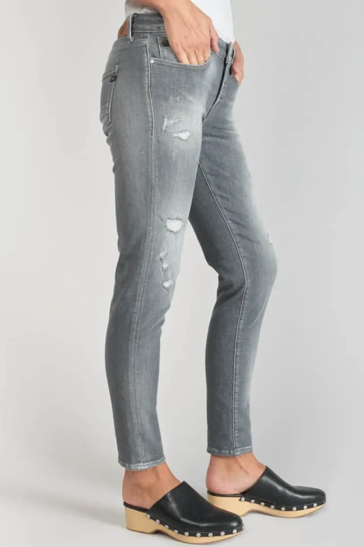 Le Temps des Cerises Goudes Power Skinny 7/8Eme Jeans Destroy Gris N°3 Grey New