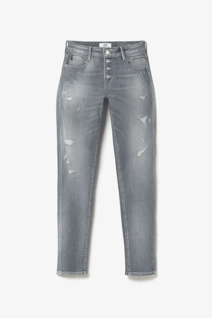 Le Temps des Cerises Goudes Power Skinny 7/8Eme Jeans Destroy Gris N°3 Grey New