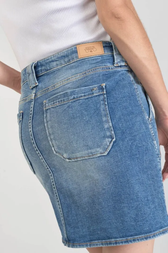 Le Temps des Cerises Jupe Cary En Jeans Bleu Delave Blue Clearance