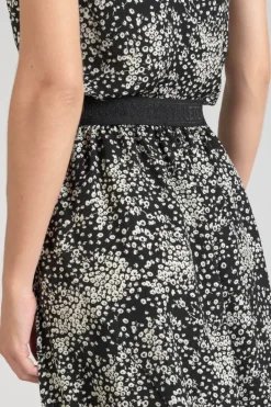 Le Temps des Cerises Jupe Longue Cassand A Motif Fleuri Noir Et Blanc Black Flower Best