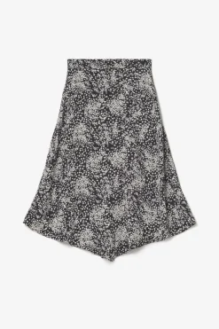 Le Temps des Cerises Jupe Longue Cassand A Motif Fleuri Noir Et Blanc Black Flower Best