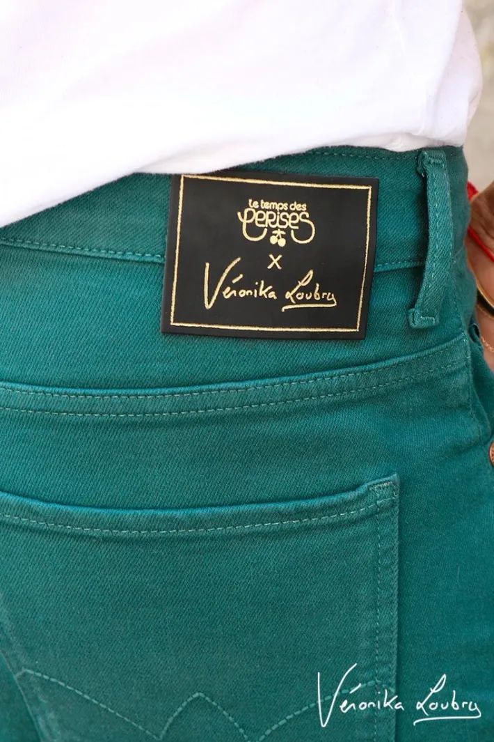 Le Temps des Cerises Mary Boyfit Jeans Vert Emeraude By Veronika Loubry Galapagos Cheap