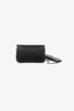 Le Temps des Cerises Mini Sac A Bandouliere Jade Noir Plisse Black Cheap