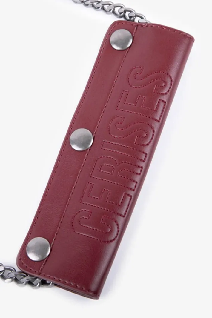 Le Temps des Cerises Mini Sac A Bandouliere Jade Bordeaux Plisse Rouge Fonce Clearance