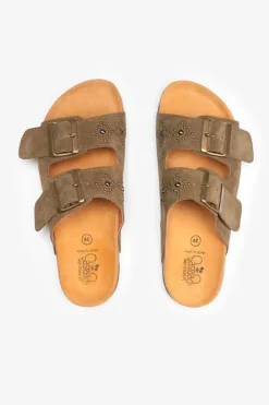 Le Temps des Cerises Mules Cloutees Naomie Kaki Khaki Best