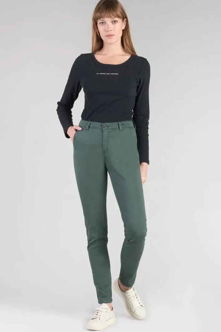 Le Temps des Cerises Pantalon Chino Dyli4 Vert Bouteille Green Bottle Hot