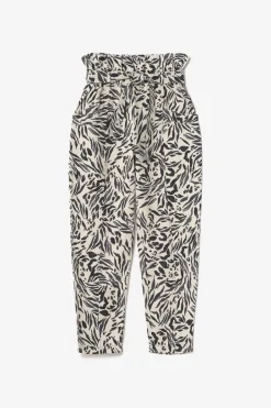 Le Temps des Cerises Pantalon En Lin Melange Rida A Motif Animalier Zebra Outlet
