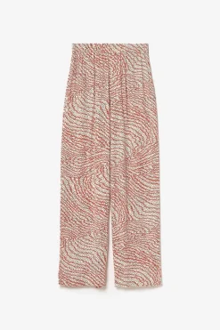 Le Temps des Cerises Pantalon Fluide Yesa A Motif Orange Et Noir Orange Zebra Online