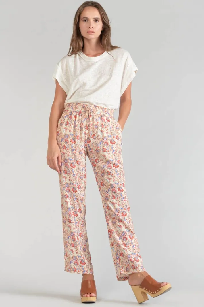 Le Temps des Cerises Pantalon Henel A Motif Cachemire Pomelo New