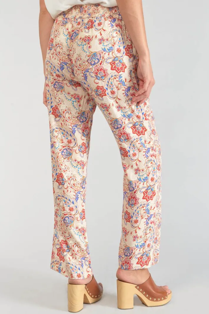 Le Temps des Cerises Pantalon Henel A Motif Cachemire Pomelo New