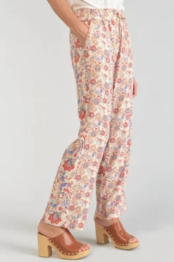 Le Temps des Cerises Pantalon Henel A Motif Cachemire Pomelo New